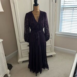 Taylor Deep Purple Long Sleeve Dress